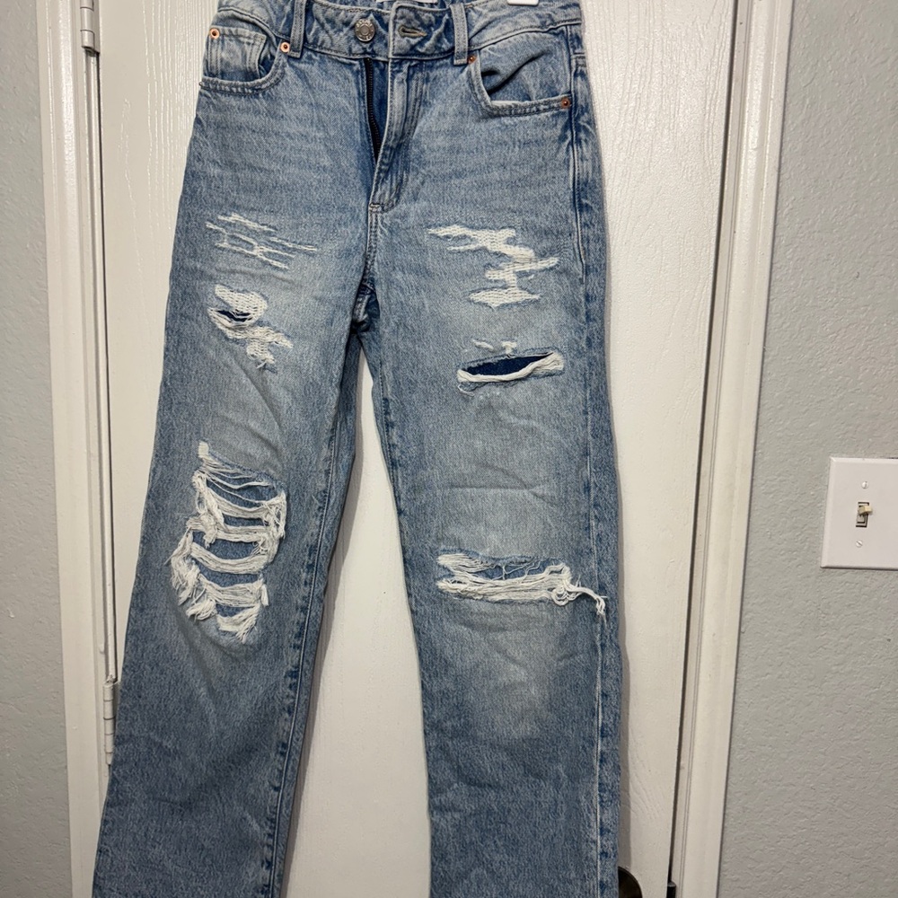 Distressed Blue Jeans